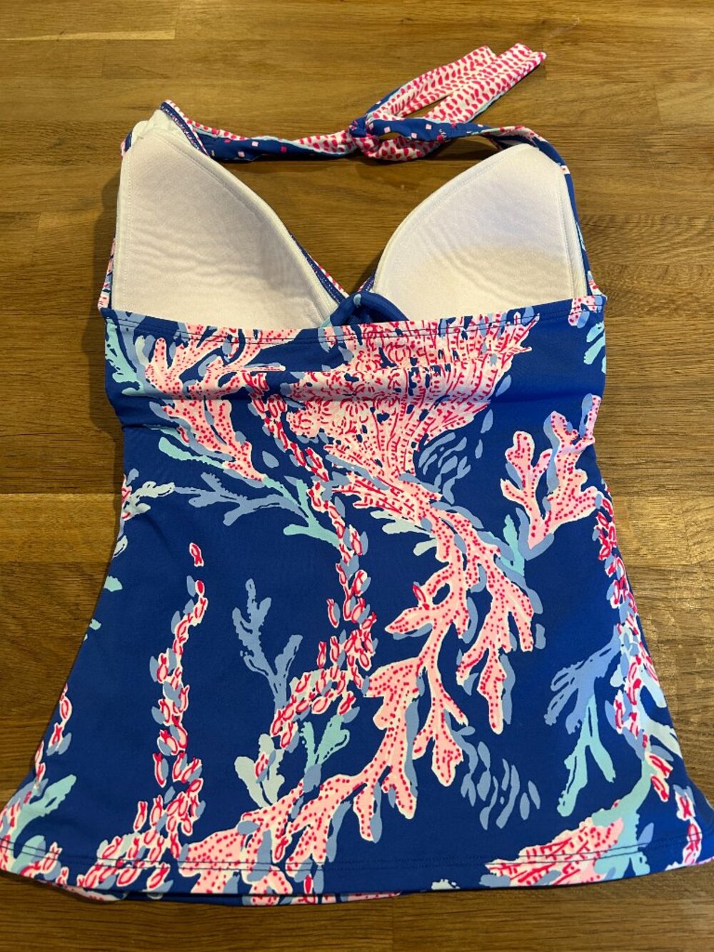 LILLY PULITZER Sz S Borealis Blue Bliss Halter Tankini Swimsuit Top - Picture 5 of 9